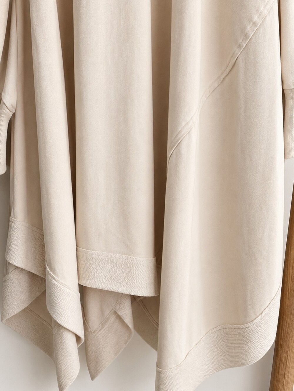 Free People Cream Midi Sweatshirt Dress with Olive Stripe - Picture 8 of 14